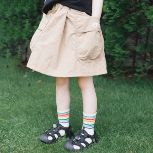新款 半身短裙2026夏季 儿童百搭工装 简约棉感女童裙子半身 山31