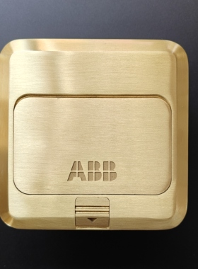 ABB地插AS536二位电话电脑铜地插地面插座