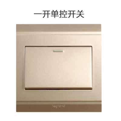 TCL罗格朗美仑山漫金开关插座一开单控单开单控单联一位单控开关