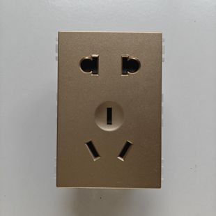 罗格朗开关插座配件金色10A五孔模块AK8023