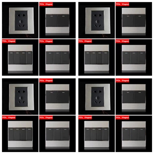 TCL罗格朗开关插座A8闪银五孔一开二开三开单控双控电视电脑套餐
