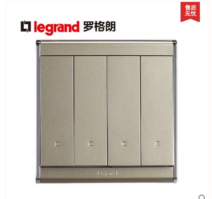 TCL罗格朗开关插座尚韵A9缎沙金带荧光四开双控四联双控86正品