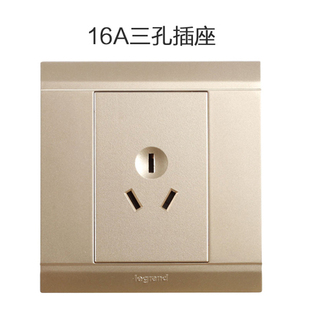 TCL罗格朗开关插座美仑山金色16A三孔大功率空调插座4000W