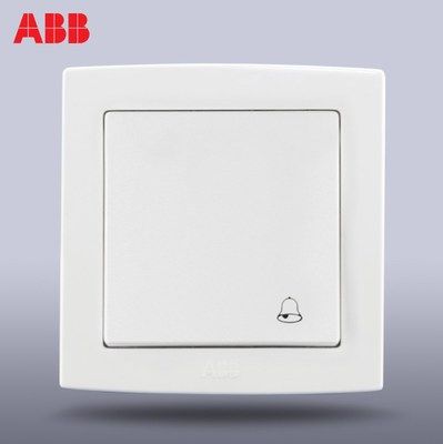 ABB开关插座德韵直边门铃开关ABB门铃墙壁开关86