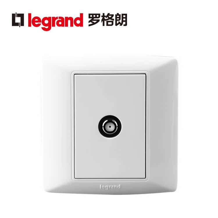 TCL罗格朗美驭圆框电视插座有线电视TV面板86型墙壁暗装