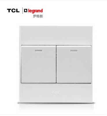 TCL罗格朗开关插座A6二开单控双开双控二开双控两联开关面板86