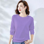 卫衣女2026新款 上衣 精梳棉外套纯棉长袖 圆领正肩女款 毛圈棉新款