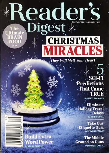包邮 美国版Reader's Digest 读者文摘2019年12月 2020年1月合刊英文生活杂志 人文文摘故事杂志期刊