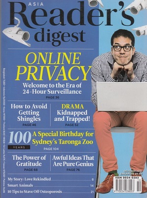 区域包邮 READER'S DIGEST ASIA 读者文摘 亚洲版 2016年10月 英文原版