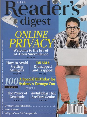 区域包邮 READER'S DIGEST ASIA 读者文摘 亚洲版 2016年10月 英文原版