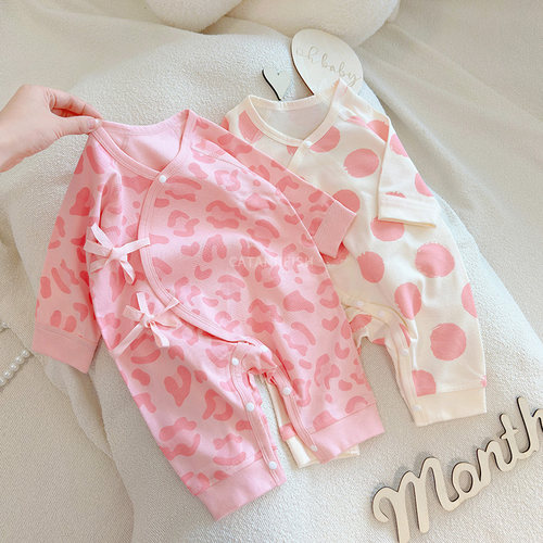 婴儿春秋款纯棉无骨连体哈衣