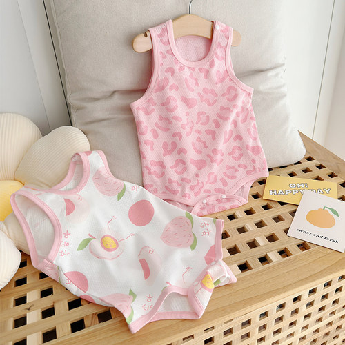 宝宝纯棉背心包屁衣夏季