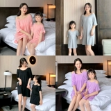 Пижама, летнее платье с коротким рукавом, летняя осенняя юбка на девочку, семейный стиль, в западном стиле