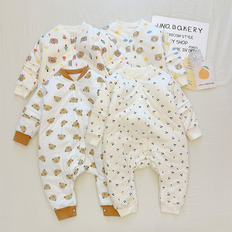 新生男童春秋冬款夹棉睡袋小女童宝宝纯棉恒温分腿婴儿防踢被神器