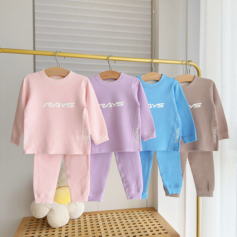 儿童无骨德绒保暖秋衣秋裤两件套