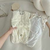 婴儿夹棉肚兜秋冬款 宝宝纯棉加厚护肚防着凉神器新生儿马甲防踢被