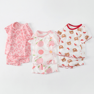 taobao agent Children's cotton sleeves, summer set, thin shorts, T-shirt, 2023 collection