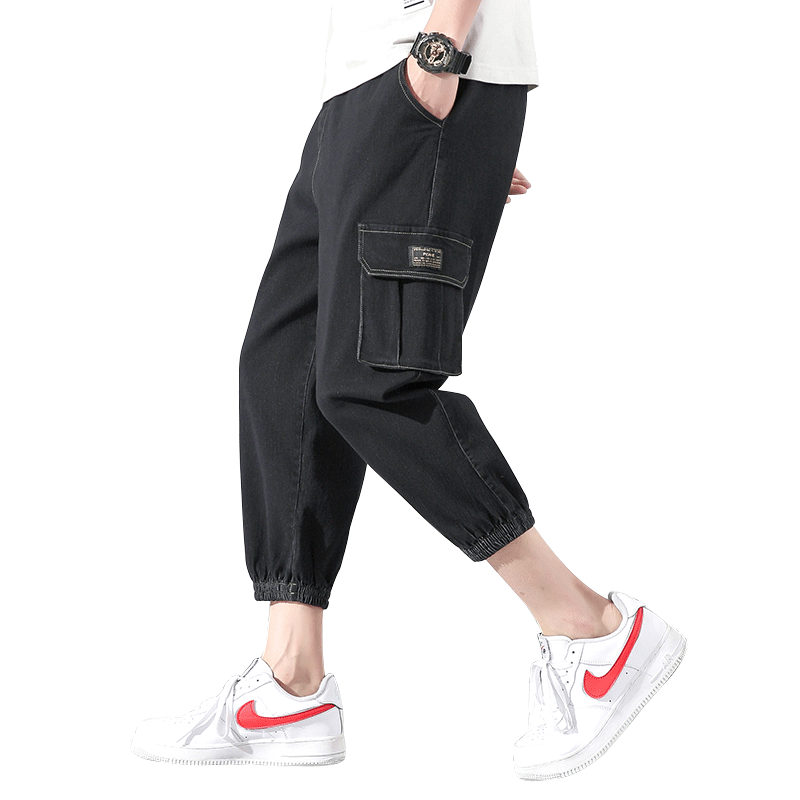 2023夏季宽松束脚工装七分8分货号QF2P55,男装牛仔裤,电商A063