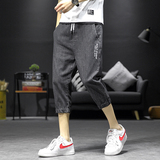 2023夏季印花七分8分牛仔裤货号K501P50控价68，男装牛仔裤，电商A063