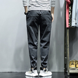 男士宽松束脚哈伦裤水洗休闲裤男B416-K208-P55灰色P58，男装牛仔裤，电商A063