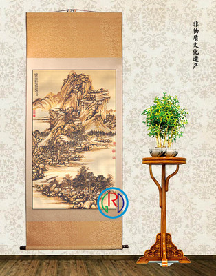 多层套色剪纸山水画中国蔚县礼品
