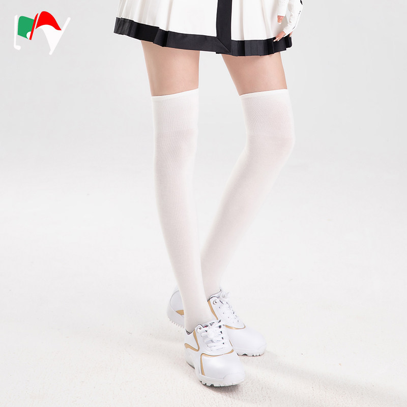 高尔夫运动球袜显瘦黑白百搭大腿过膝袜高筒高弹速干透气舒适棉袜