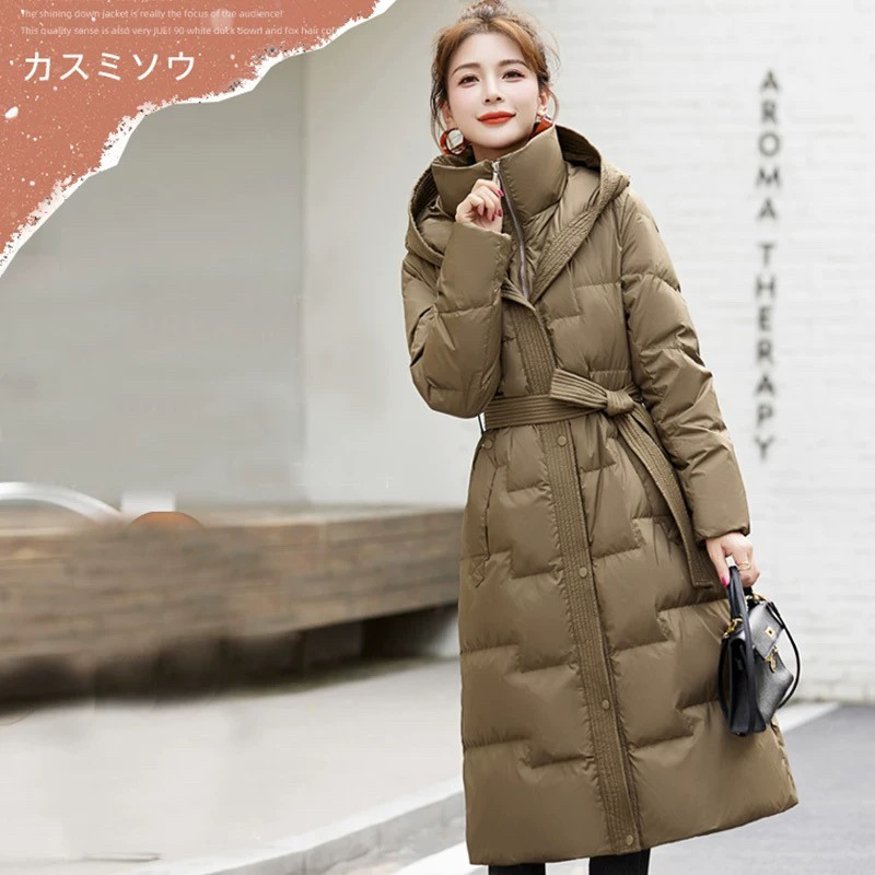 欧洲站修身收腰长款羽绒服2024冬季新款气质女装加厚保暖外套女潮,女装/女士精品,羽绒服,淘宝优惠券,粉丝福利购,淘宝优惠卷