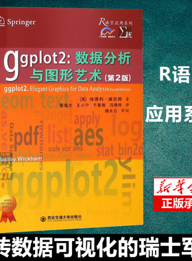 正版 ggplot2--数据分析与图形艺术(第2版)/R语言应用系列新视野数据科学教材 (美)哈德利·威克姆著 西安交通大学出版社