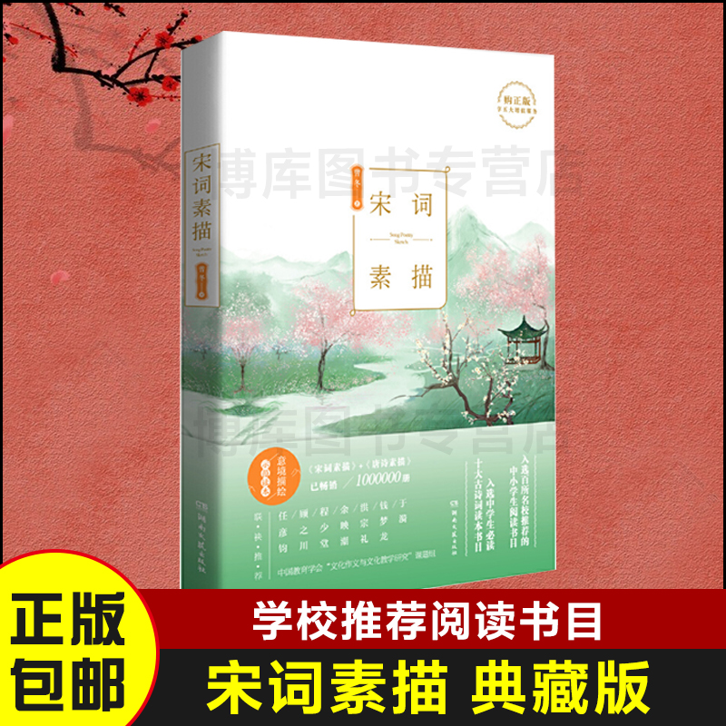 宋词素描 新版 曾冬意境读本 中国古诗词鉴赏辞典古代诗词文学中学生小学生初中生课外读物书目畅销书籍 诗词素描书籍 湖南文艺