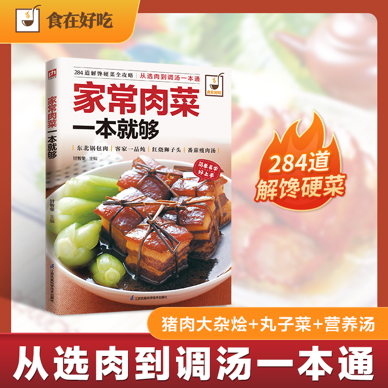 家常肉菜一本就够 284道解馋硬菜 猪肉大杂烩+丸子菜+营养汤 从选肉到调汤一本通 家常擦做出饭点水准 菜谱食谱书籍