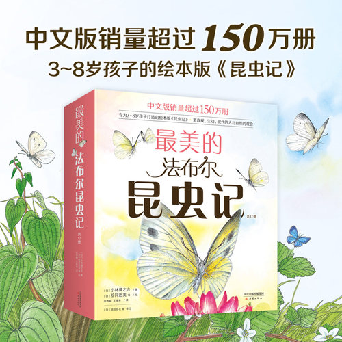 最美的法布尔昆虫记 全套共12册 3~4-6-8周岁儿童自然 科普百科昆虫记绘本版彩图名著经典儿童文学小学生二三四年级课外读物爱心树