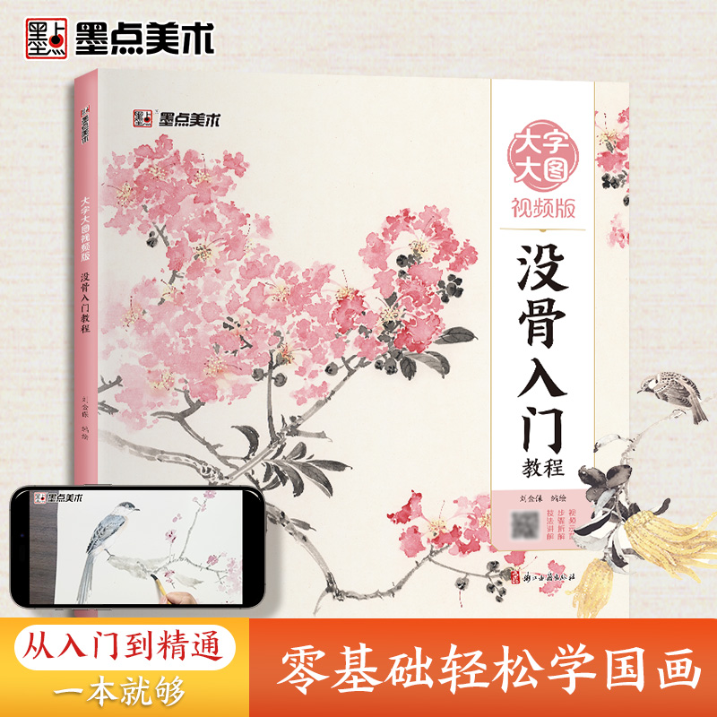 墨点美术 国画入门技法教程大图大字视频版 中国画零基础教程书籍临摹画册水墨画集图册范本没骨入门教程 正版畅销书籍
