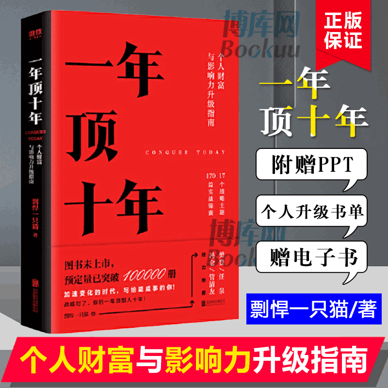 【附赠PPT+书单+电子书】一年顶十年剽悍一只猫著全力打造个人财富与影响力升级指南樊登首席社群顾问冯仑推介书籍正版-封面