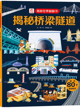 揭秘桥梁隧道揭秘世界翻翻书儿童书籍幼儿早教2-3-4-5-6岁宝宝睡前故事书绘本启蒙认知科普百科3d立体翻翻中班大班老师 畅销读物