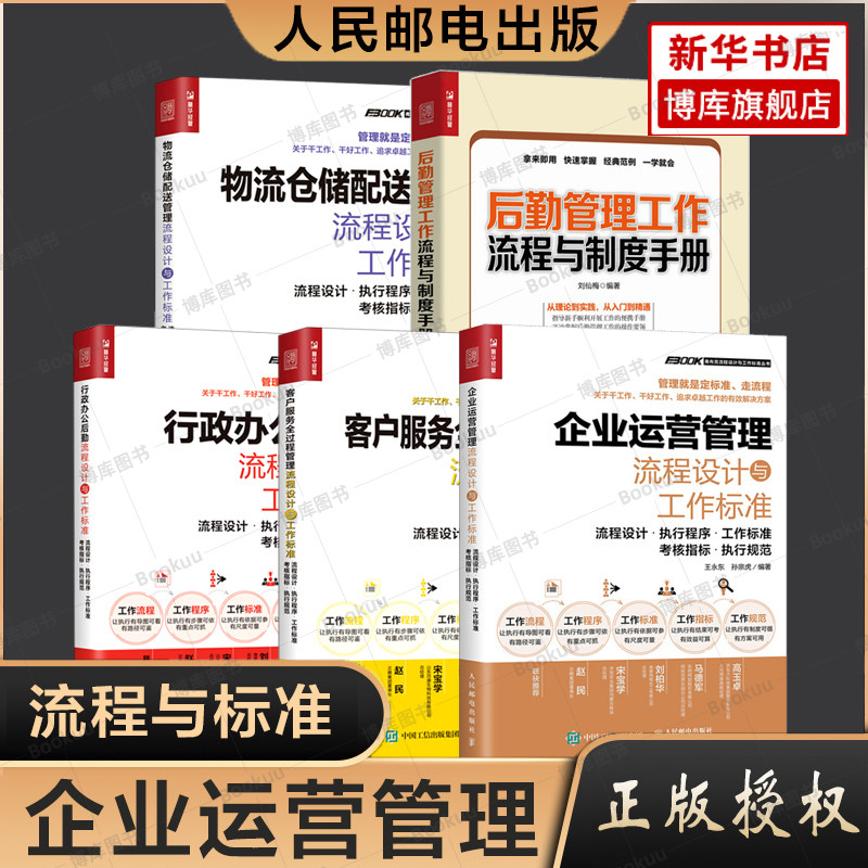 【流程工作设计系列5册】企业运营管理流程设计与工作标准 物流仓储配送后勤管理工作流程与制度手册 行政办公后勤客户服务全过程怎么样,好用不?