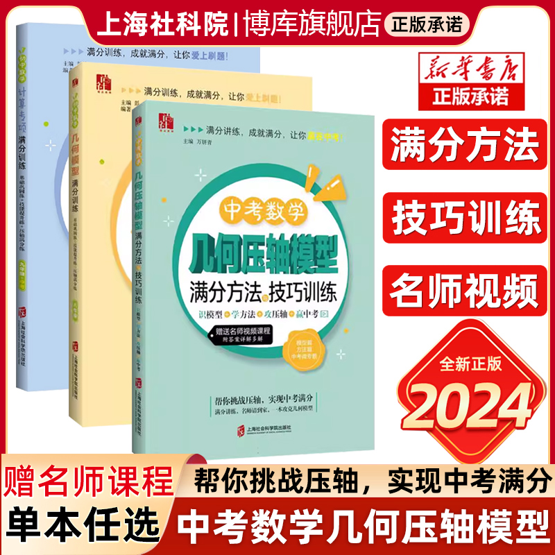 2024中考数学几何压轴题满分方法与技巧训练全国通用九年级中考模型篇方法篇中考微专题名师讲练视频攻克压轴题中考典例提分攻略
