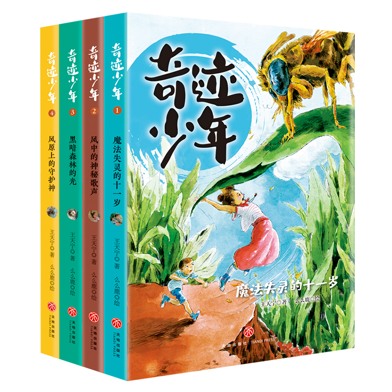 奇迹少年全套4册 王天宁著 魔法失灵的十一岁 风原上的守护神 风中的神秘歌声 黑暗森林的光三四五六年级小学生课外阅读书籍儿童