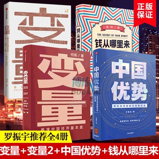 薦書籍全4冊 羅振宇推 變量看見中國社會小趨勢 變量2 錢從哪里來 推演中國經濟基本盤 正版 博庫網 包郵 中國優勢中信出版