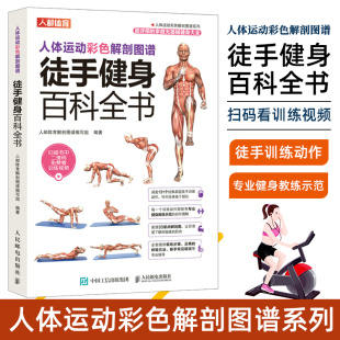 人体运动彩色解剖图谱 主要锻炼肌肉正确呼吸方法减脂塑形柔韧性稳定性强化髋关节与膝关节功能书籍 徒手健身百科全书
