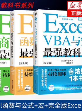最强教科书系列 ：Excel函数与公式+宏+完全版Excel全彩日本excel书籍计算机应用基础办公软件office教程电脑函数公式速查