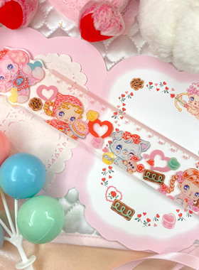 絮小饼onlytwo原创cutie pie复古甜心少女小动物亚克力尺子文具