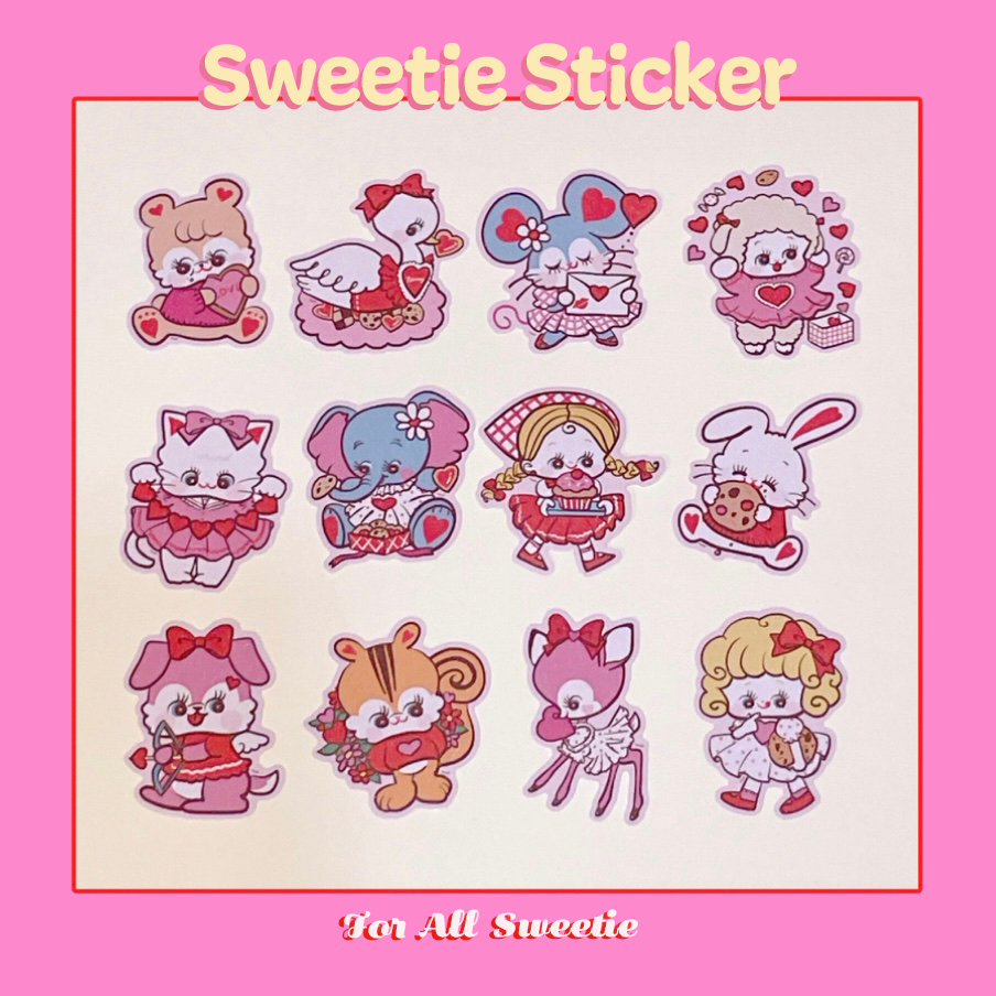 絮小饼可爱昭和小动物闪闪贴纸