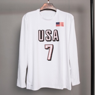 秋款 T恤投篮服 巴黎男奥USA美国队杜兰特7号篮球训练运动速干长袖