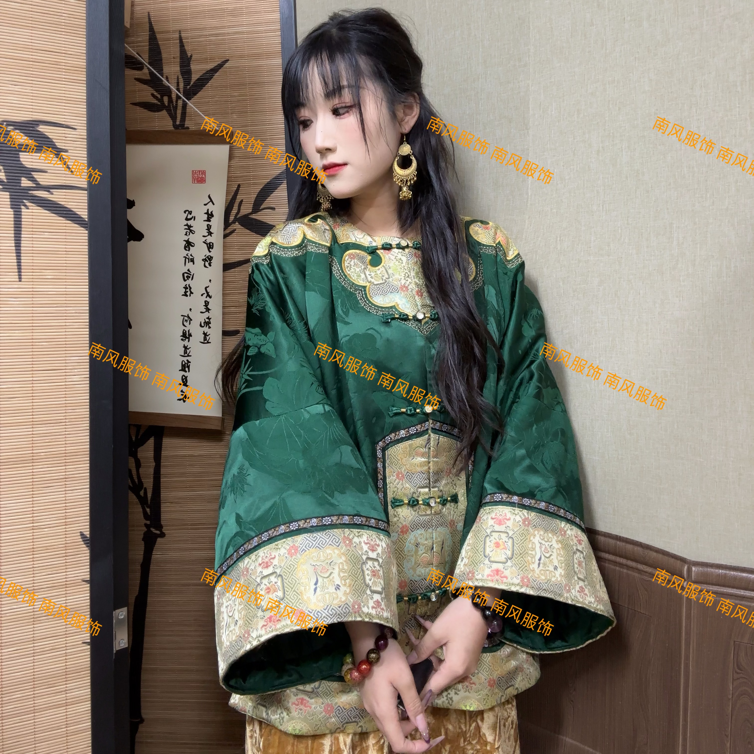 【衣卿相】新中式新款宽松禅意上衣复古提花新中式圆领薄棉外套