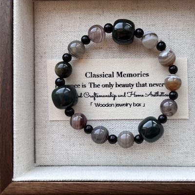 墨夜星河天然玛瑙手串创意手链设计感高级情侣配饰