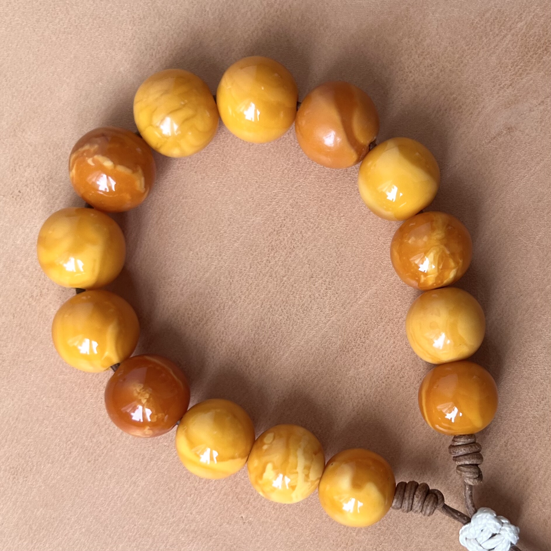 毕业级蜜蜡天然原矿无优化蜜蜡手串天然老蜡串新中式奢华手链保真