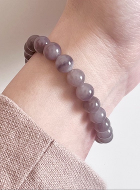 天然和田玉手串烟紫手串浓紫百搭新中式国风九紫离火紫色保真