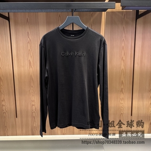 纯棉双面针织刺绣长袖 男士 T恤 Jeans25秋冬新款 4LD246G国内CK