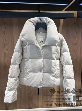 44D527G国内CK Jeans25秋冬女士灯芯绒大翻领面包短款羽绒服