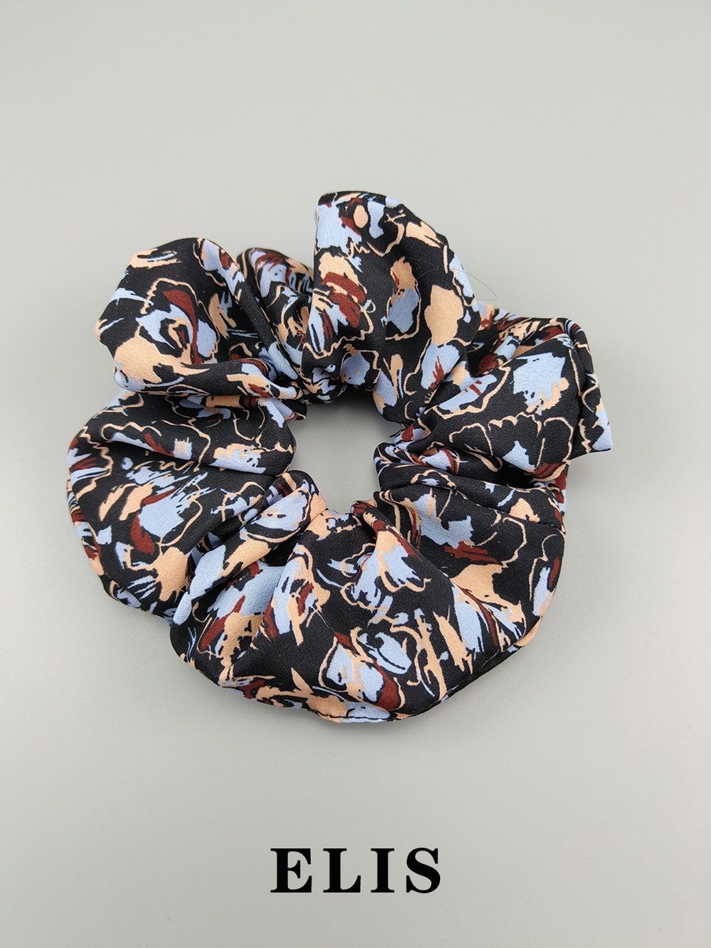 260 艺术家狂想 elis原创设计自制深蓝艺术印花大肠发圈发绳头绳